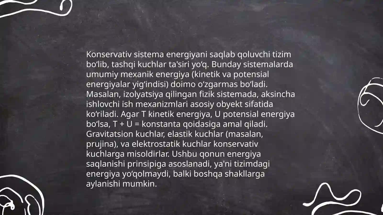 Konservativ va Dissipativ Sistemalar 3