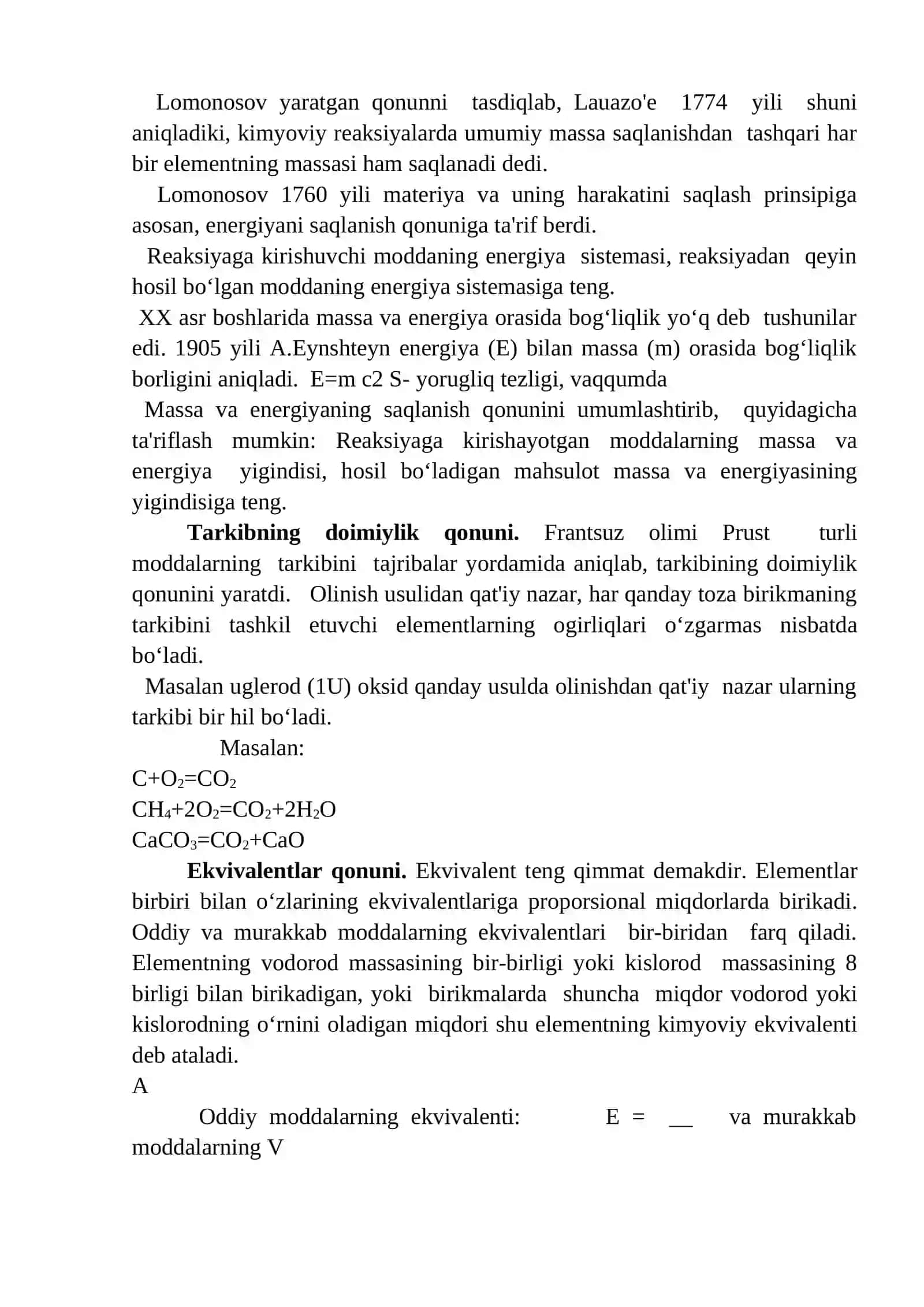 Kimyoviy asosiy tushuncha va qonunlari 3