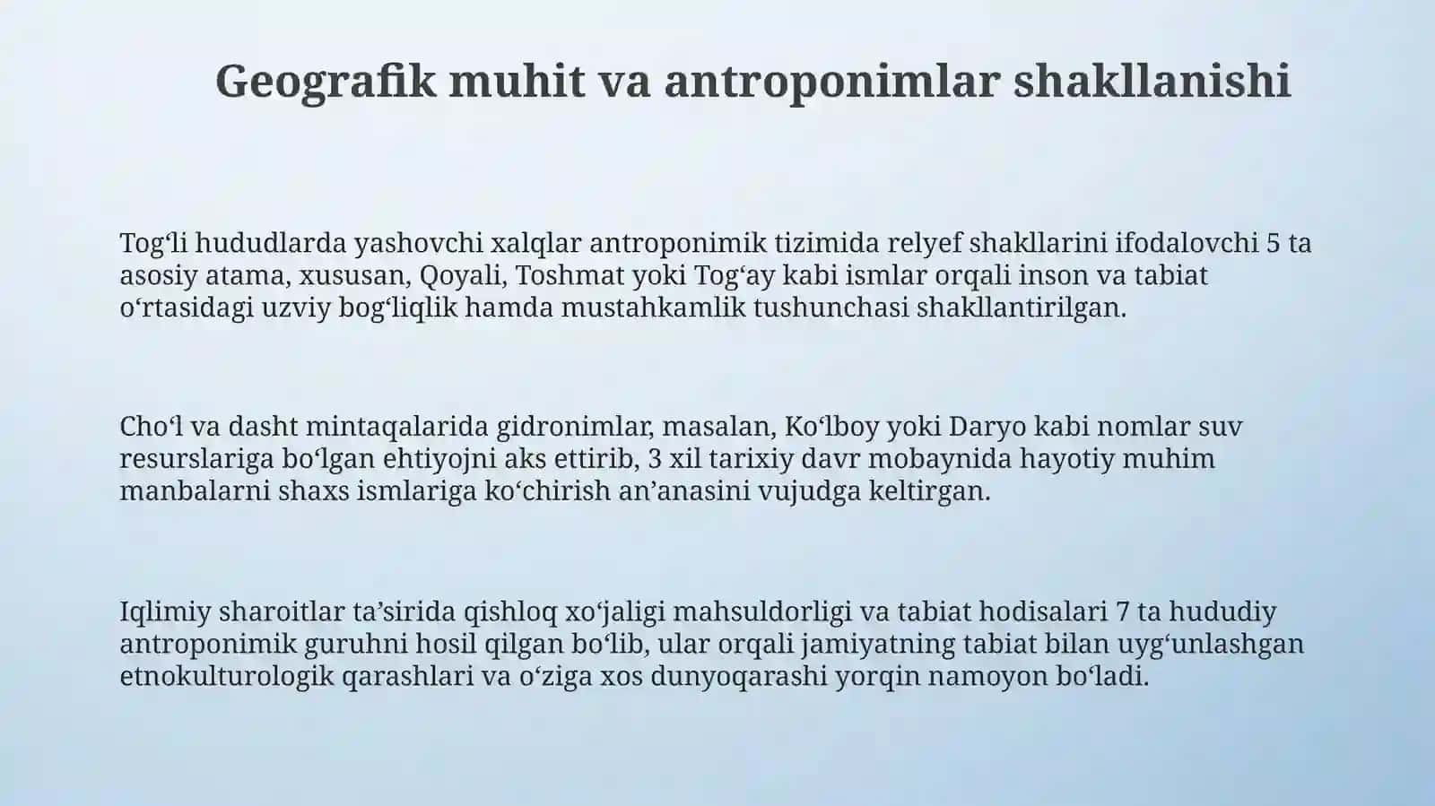 Antroponimlarning shakllanishida tabiiy sharoitlarning ta’siri 3