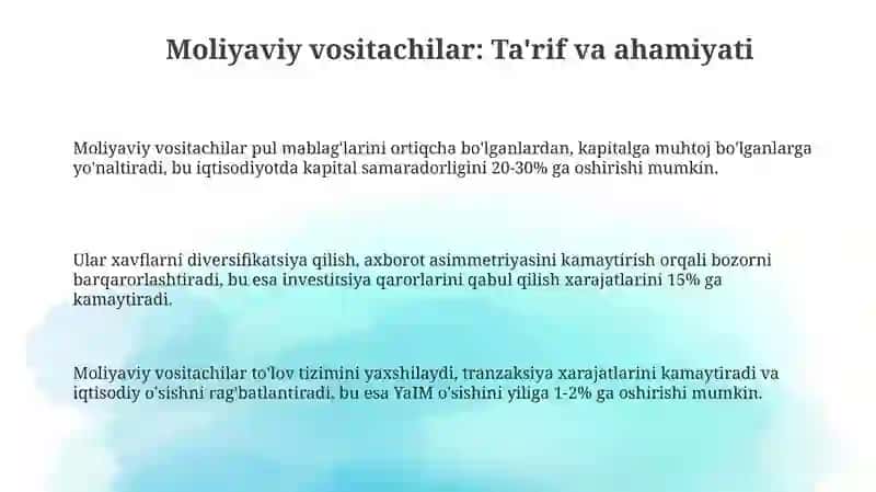 Moliyaviy vositachilar 3