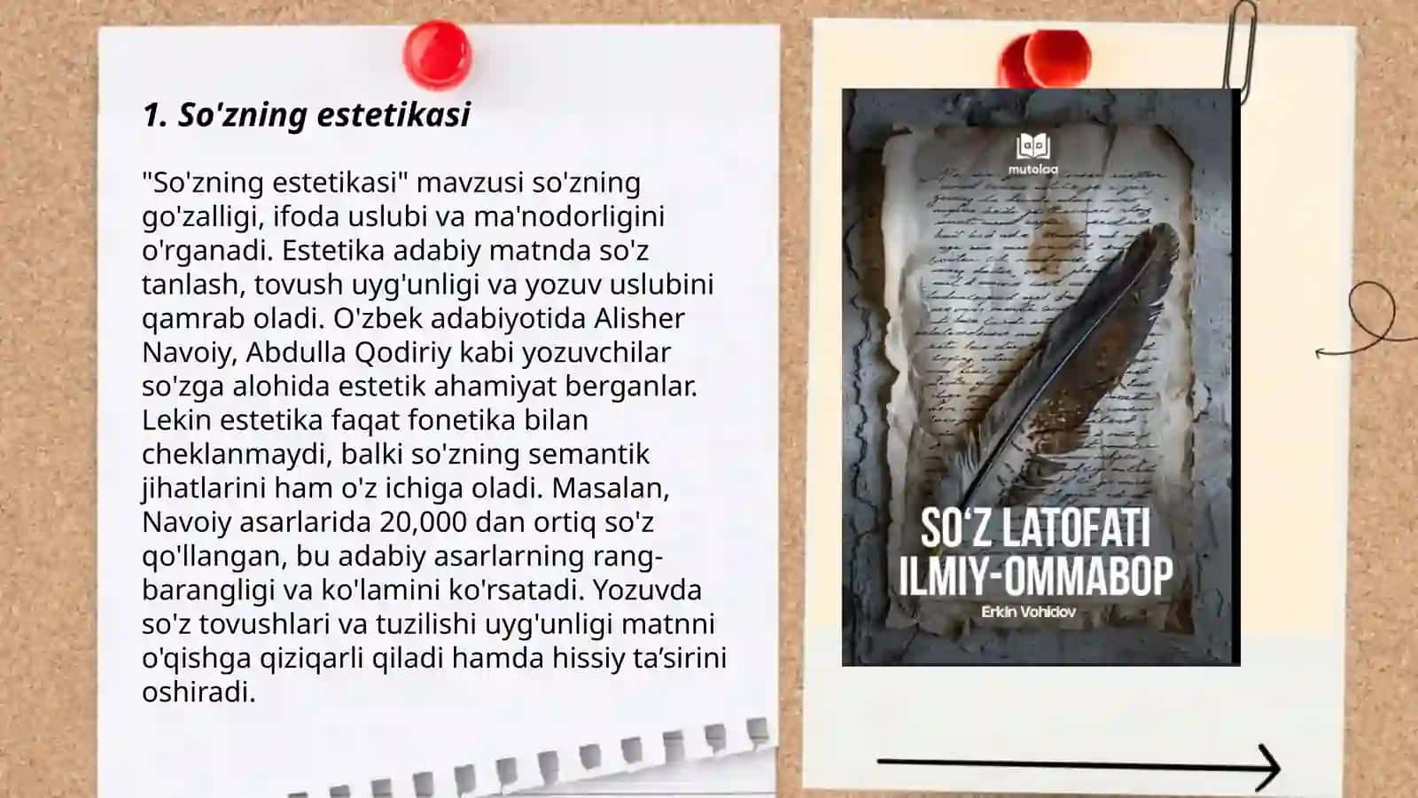 Erkin Vohidovning "Sòz latofati"asari 3