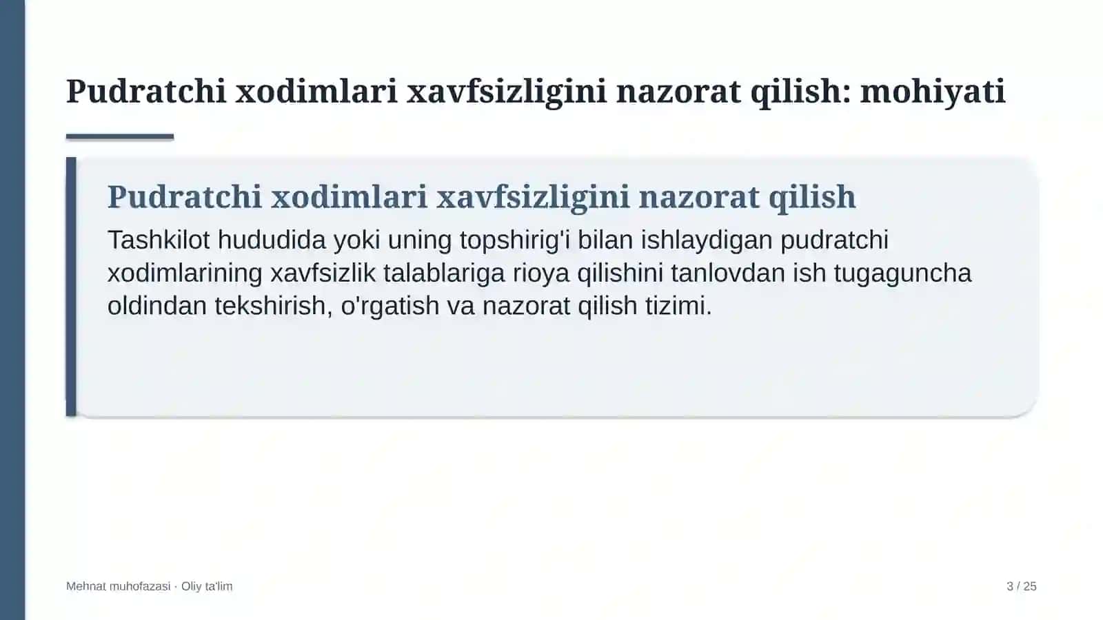tug'ruq komplekslarida pudratchi tashkilotlar xodimlari xavfsizligini nazorat qilish 1679 3
