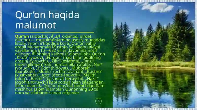 Qur’on sura va oyatlar manosi 3