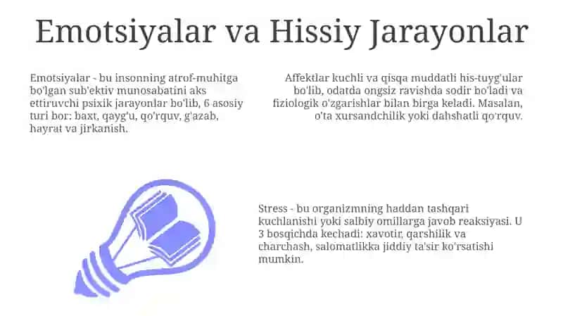 Emotsiyalar va Hissiy Jarayonlar 3