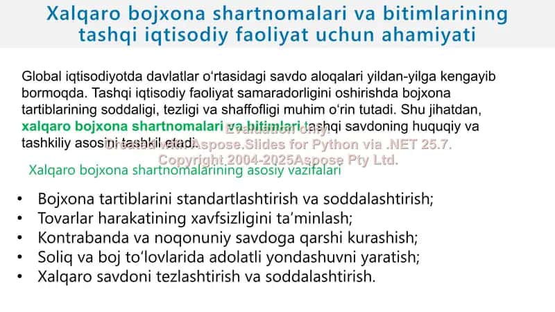 Xalqaro bojxona shartnomalari 3