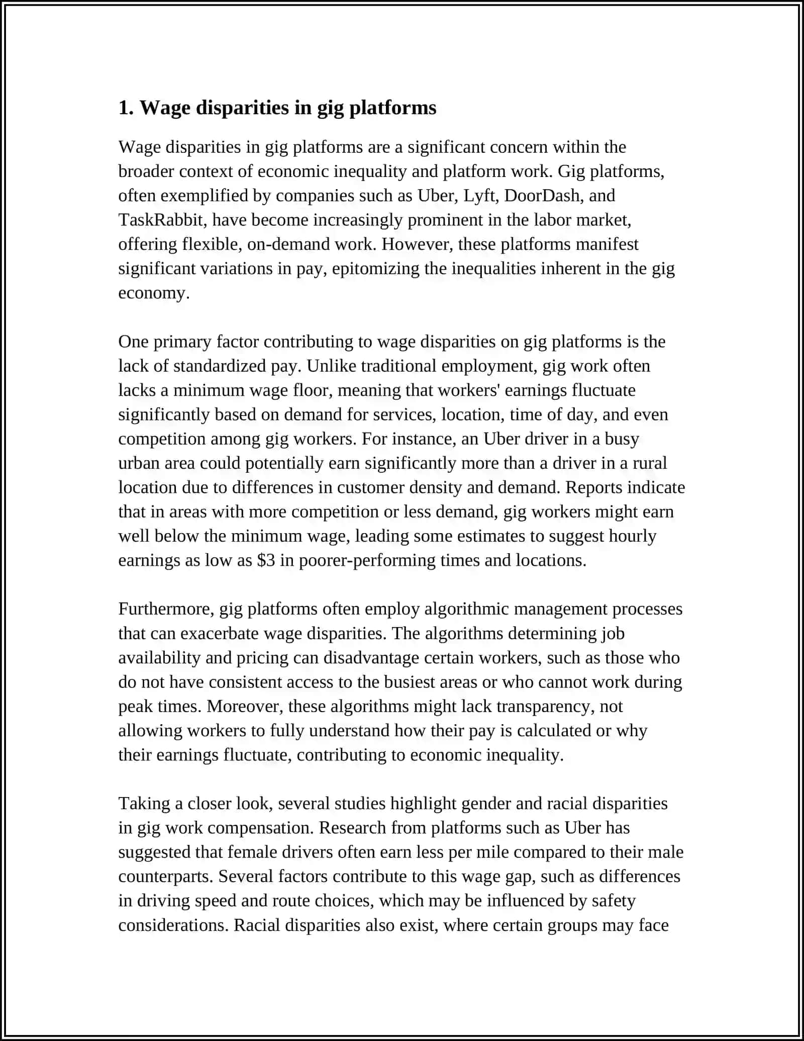 ECONOMIC INEQUALITY AND PLATFORM WORK 3