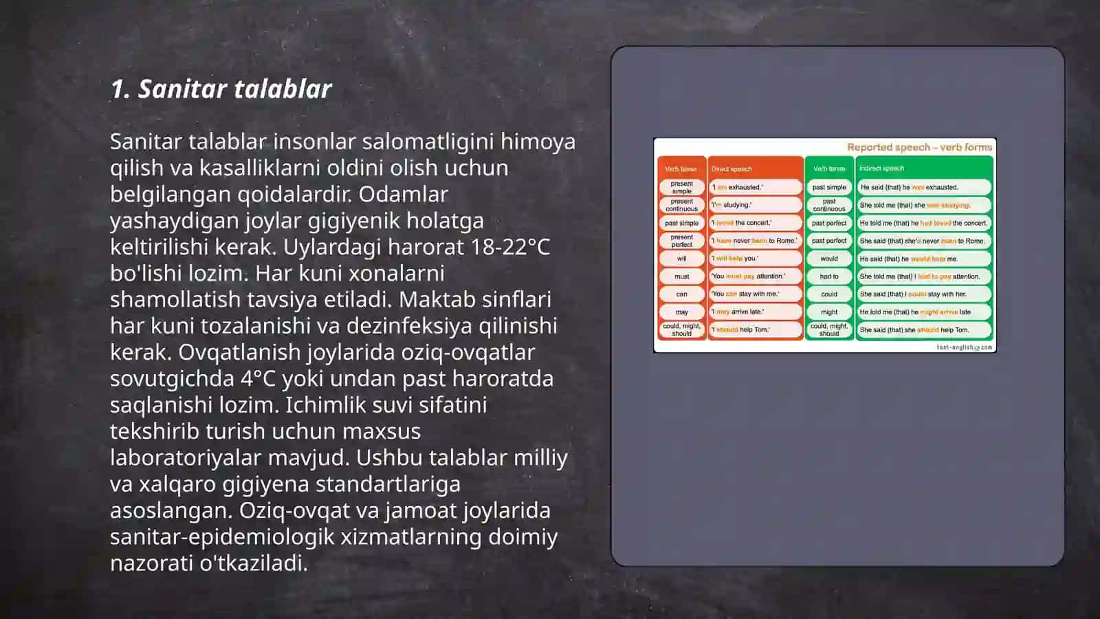 Sanitar talablar 3