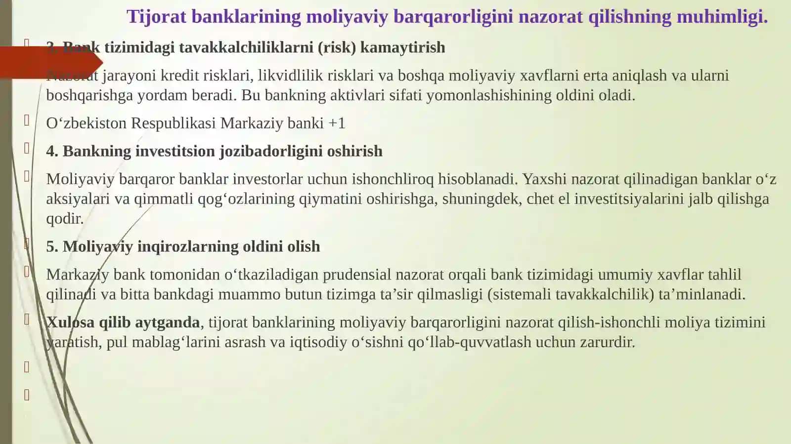 TIJORAT BANKLARINING MOLIYAVIY BARQARORLIGINI NAZORAT QILISH 3
