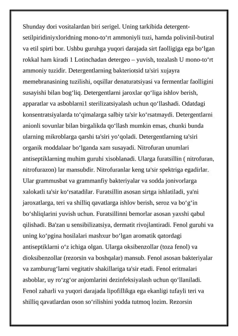 Antiseptik va dezinfeksiyalash vositalari 3