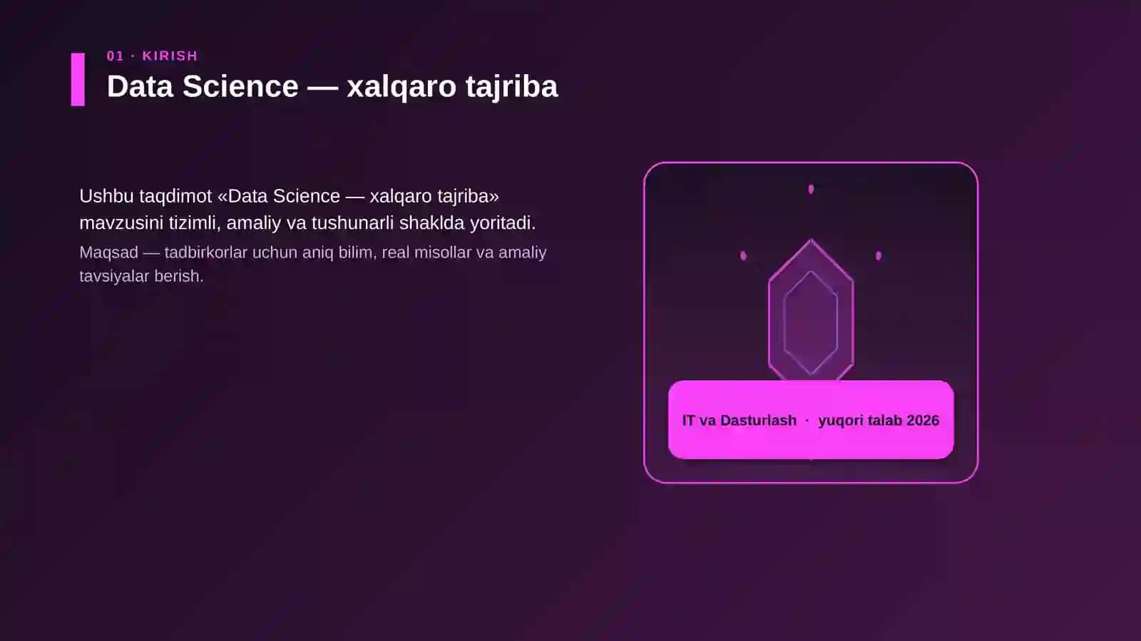 Data Science — xalqaro tajriba 3