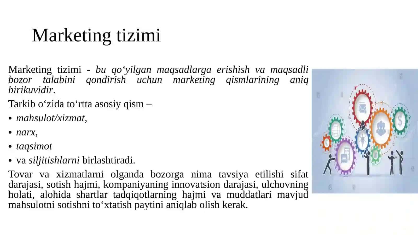 MARKETINGNI TARKIBIY TUZILISHI VA UNI BOSHQARISHNI TASHKIL ETISH 3