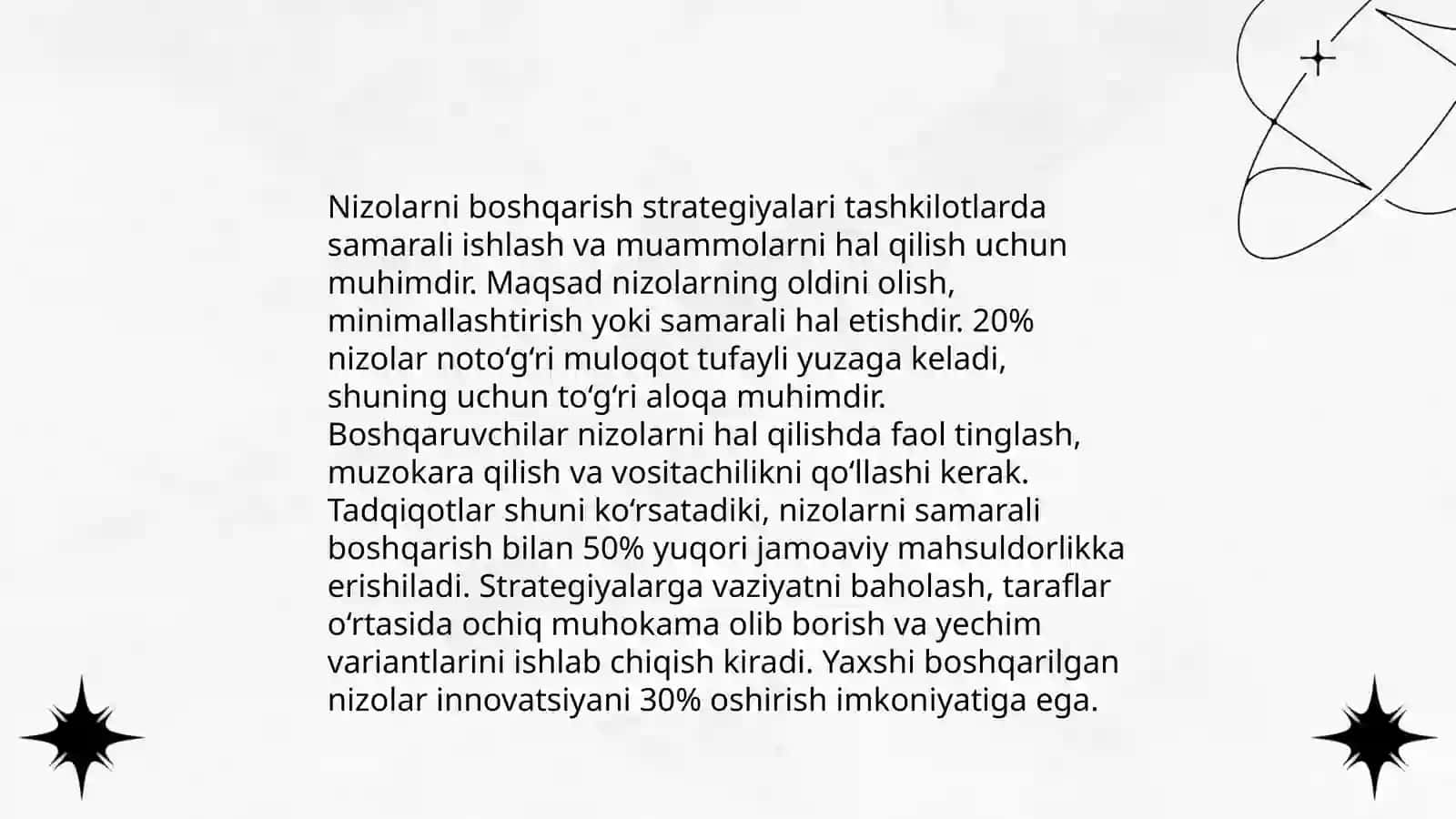 Nizolarni boshqarish strategiyalari 3
