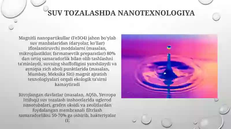 Ichimlik suvining sifatini yaxshilashning zamonaviy usuli 3
