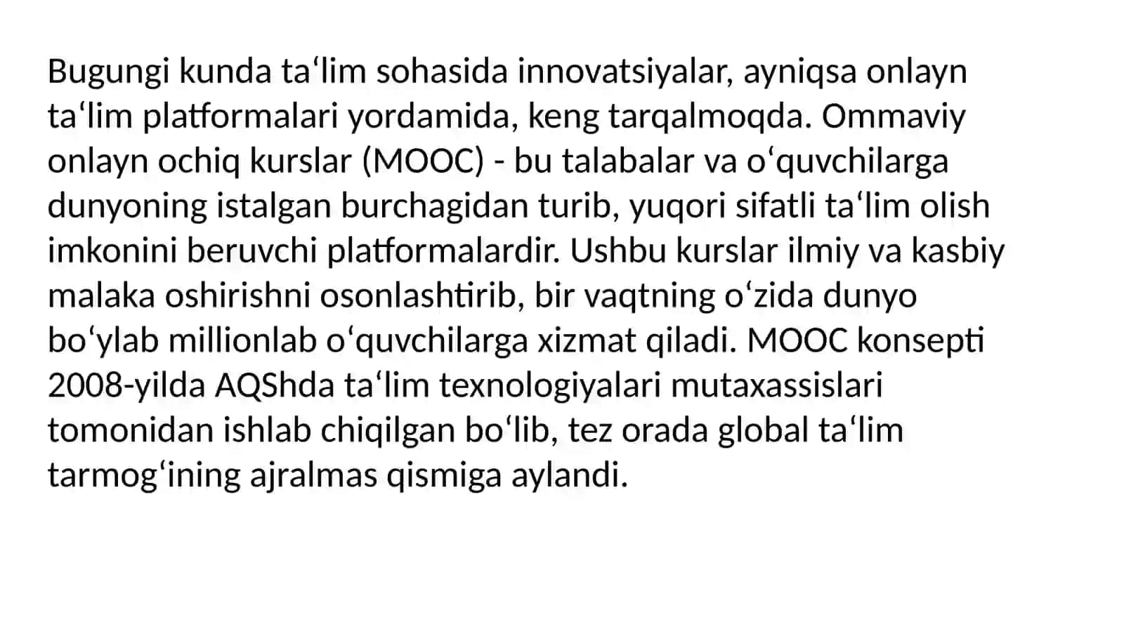 Ommaviy onlayn ochiq darslar 3