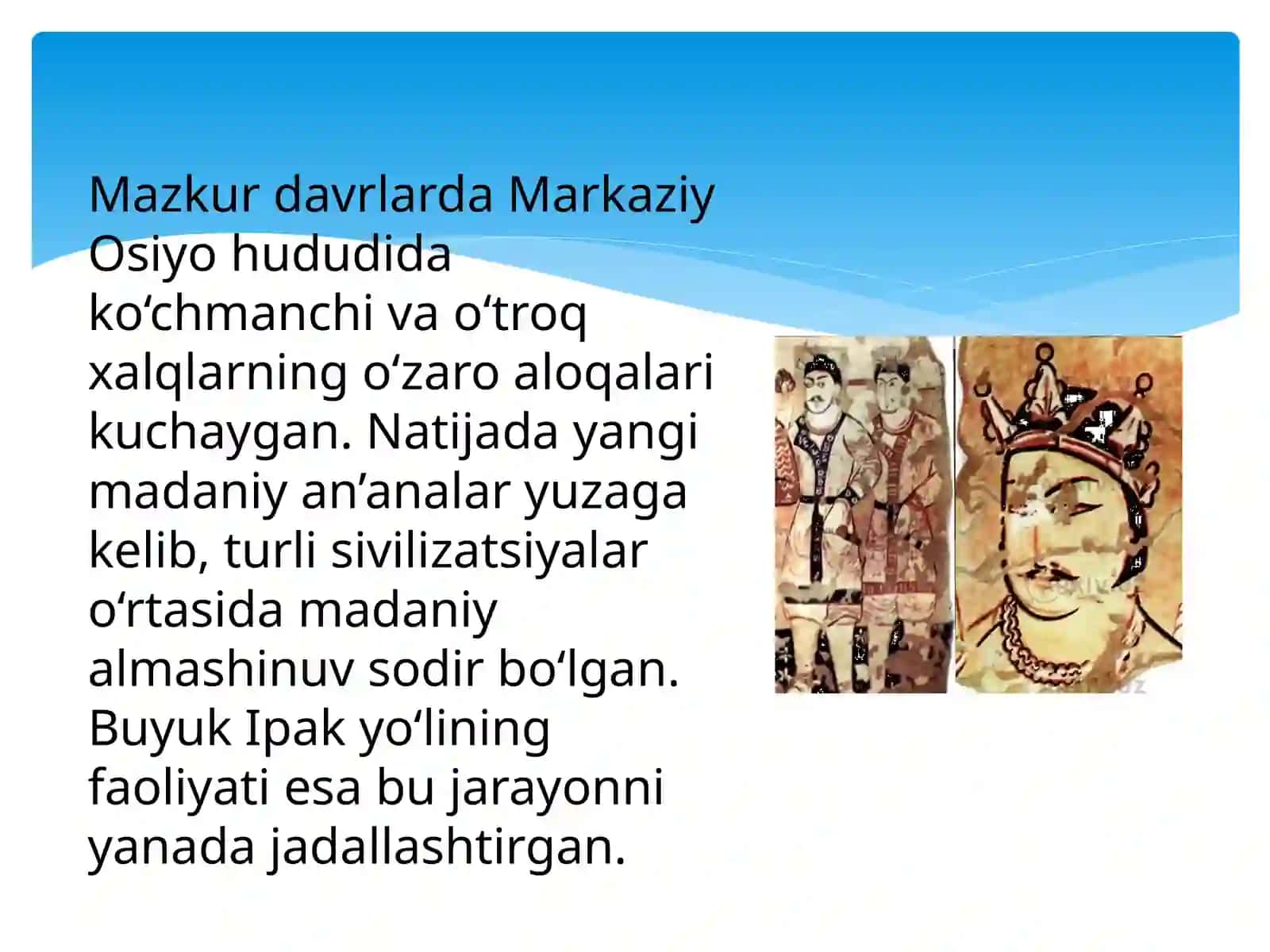 Xunlar,Yuejilar,Kidariylar,Eftaliylar davri Markaziy Osiyo madaniyati tarixi 3