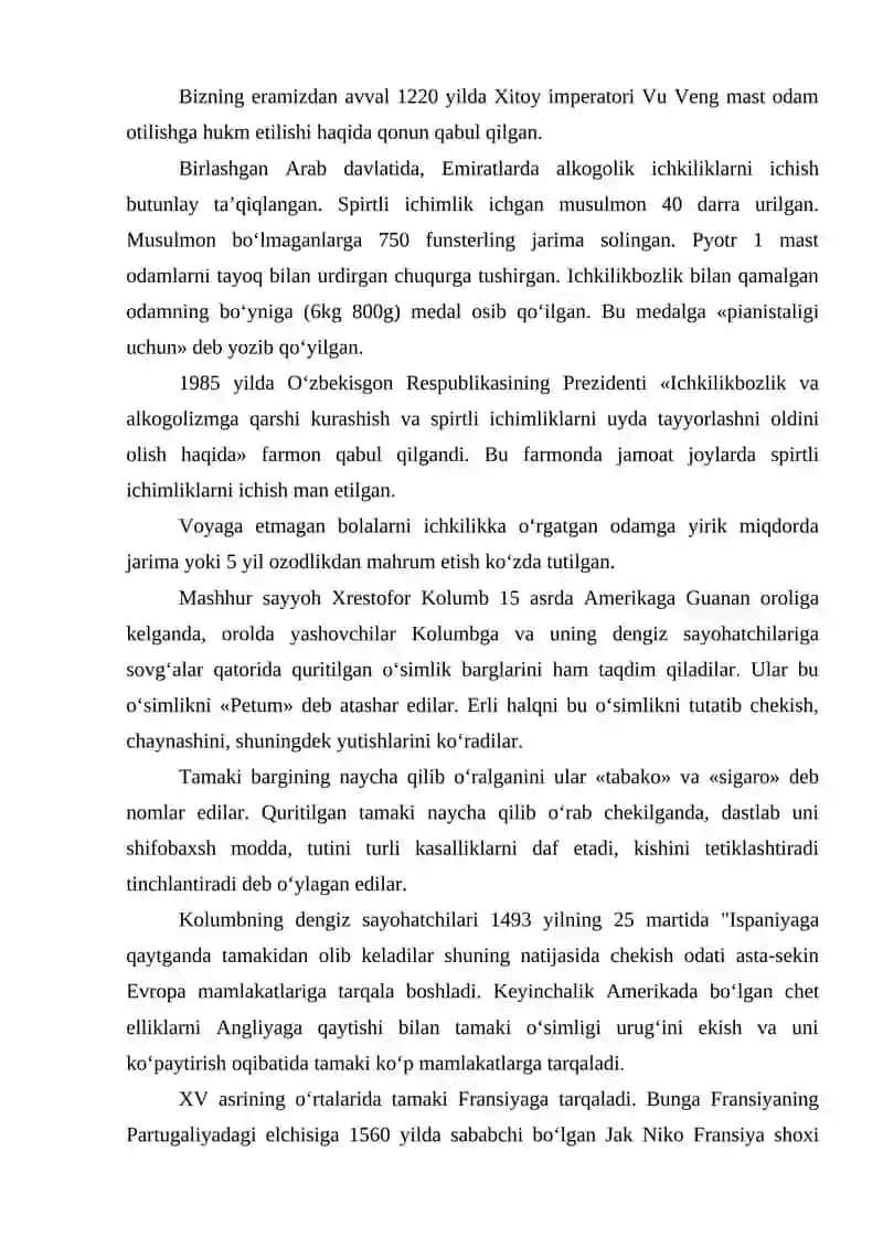 Inson salomatligi va zararli odatlar 3