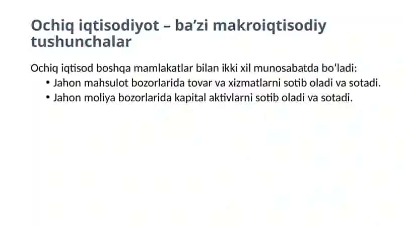 Ochiq iqtisodiyotlar 3
