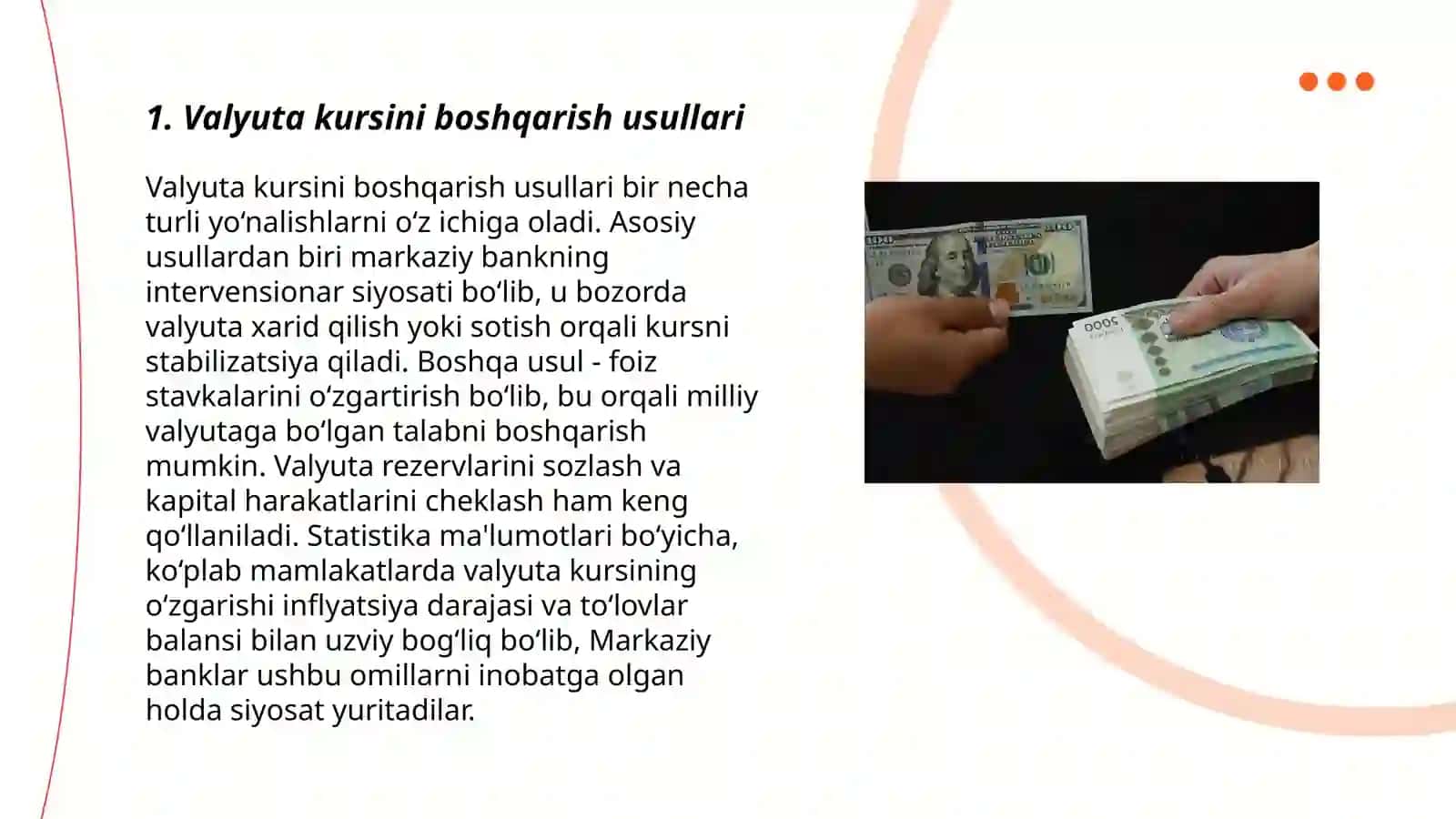 Valyuta kursini boshqarish usullari 3