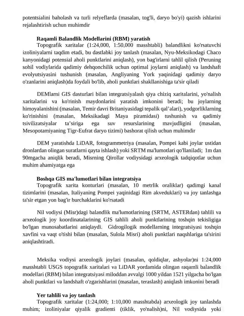 Topografik xaritalar arxeologiyada 3