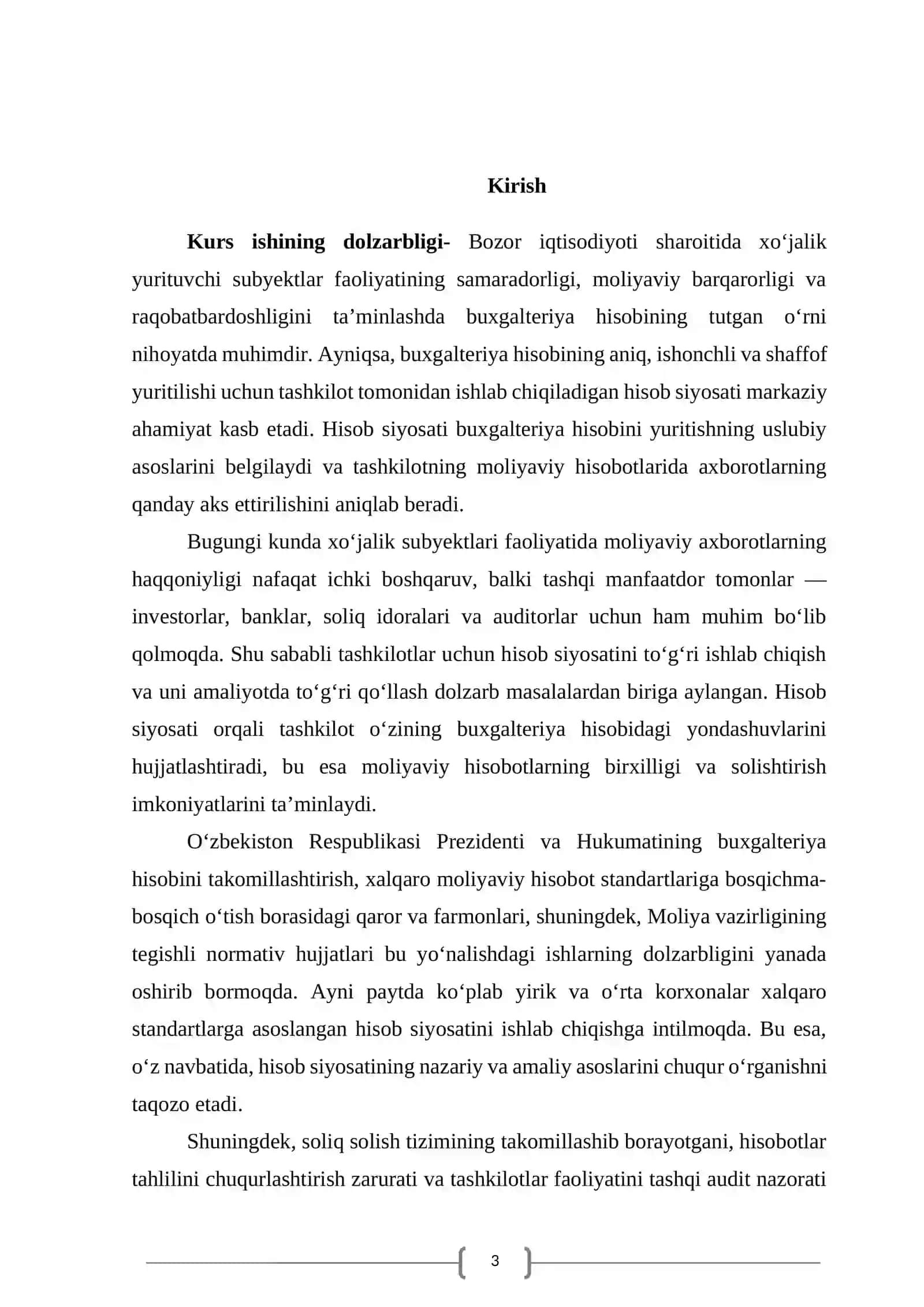 Hisob siyosatining mohiyati, mazmuni va ahamiyati 3