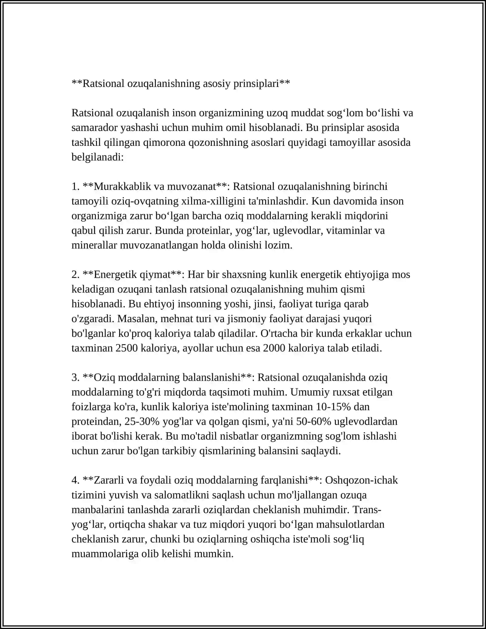 SPORTCHILAR RATSIONAL OZIQLANISHINI TASHKIL ETISH 3