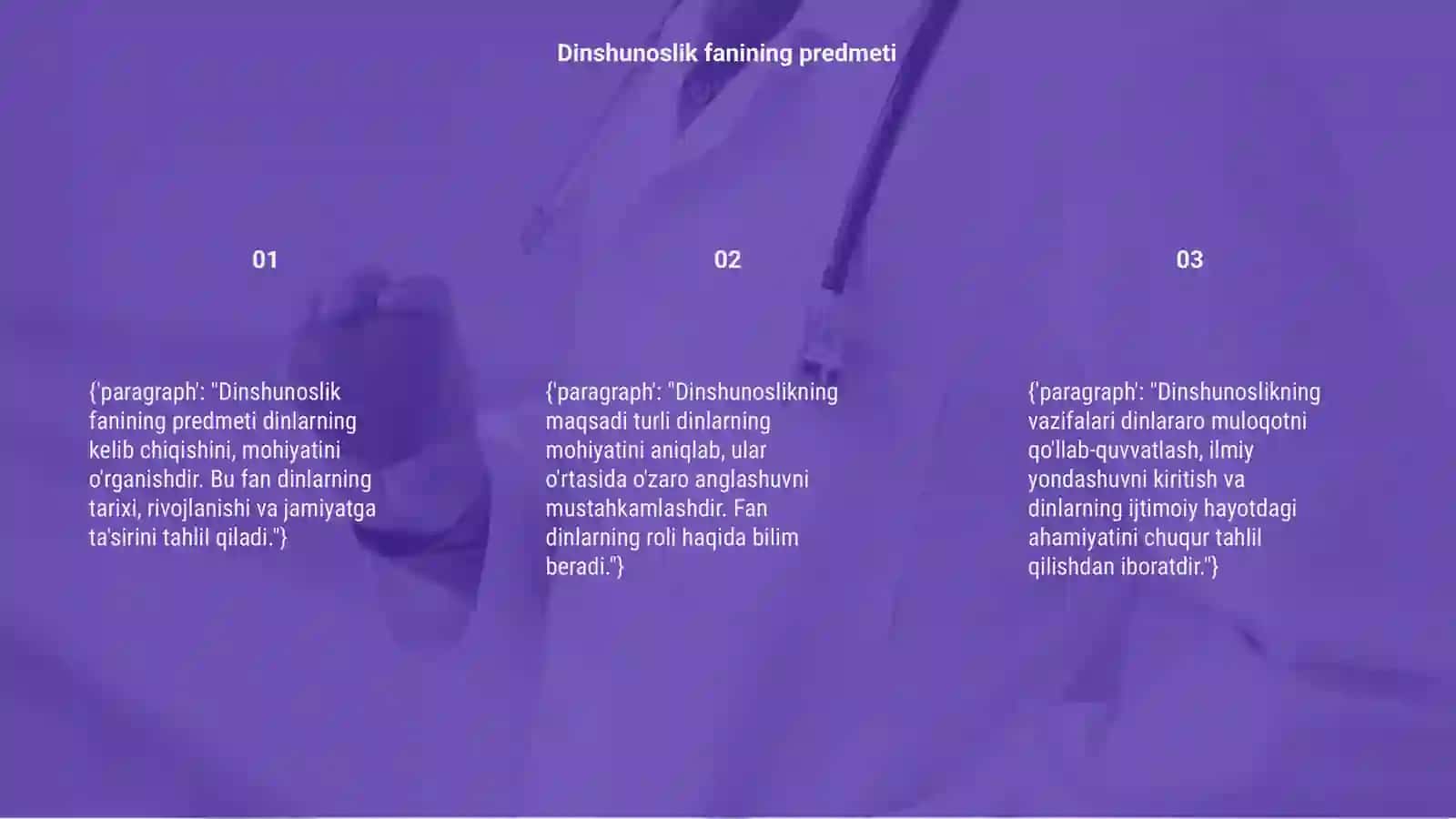 Dinshunoslik fanining predmeti maqsad va vazifalari 3