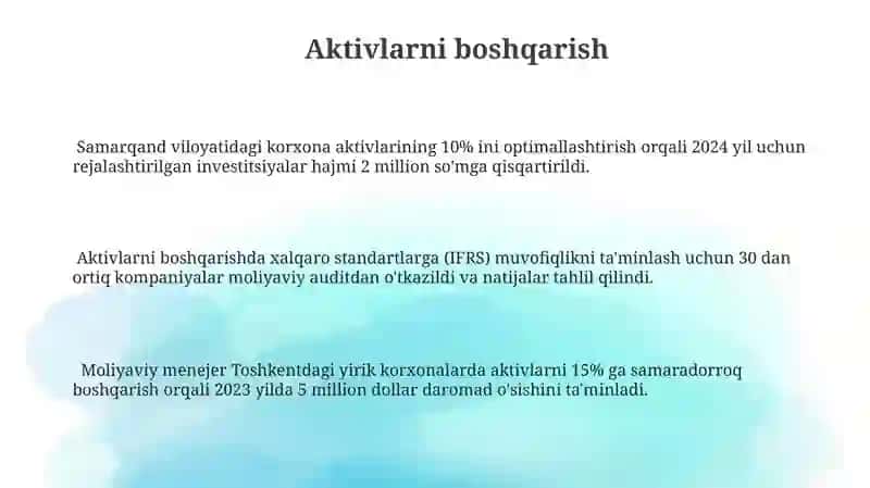Moliyaviy menejerning roli korporativ tuzilmalarda 3