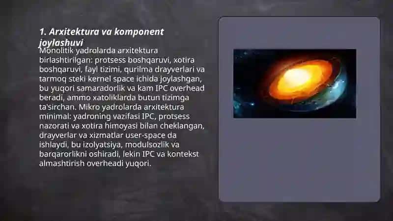 Monolitik yadro vamikro yadro farqlari 3