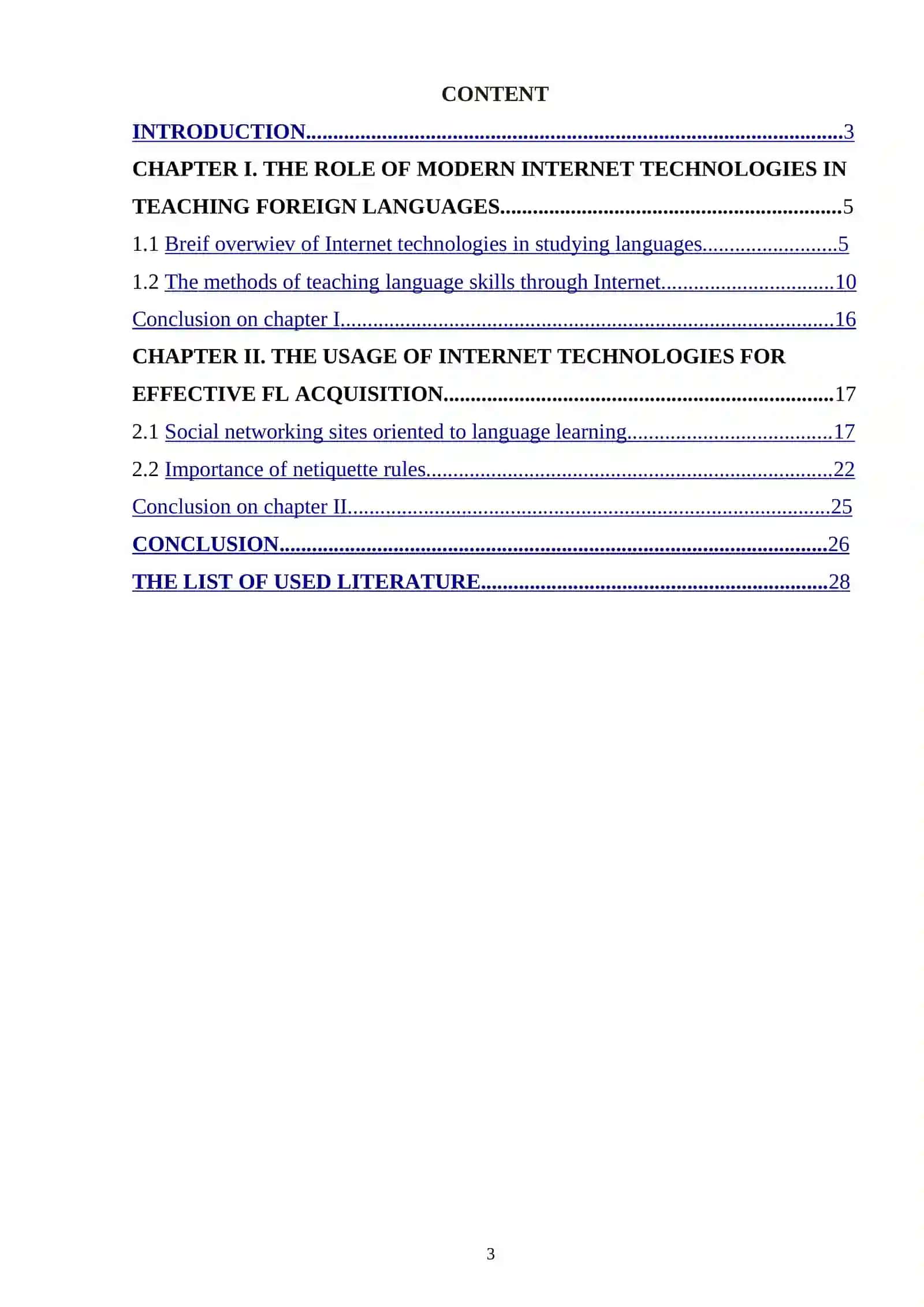 POSSIBILITIES OF INTEGRATING INTERNET TECHNOLOGIES INTO THE EDUCATIONAL PROCESS IN FOREIGN LANGUAGES 3