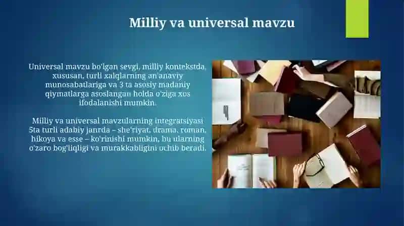 Adabiy Mavzular va ularningqiyosiytalqini 3