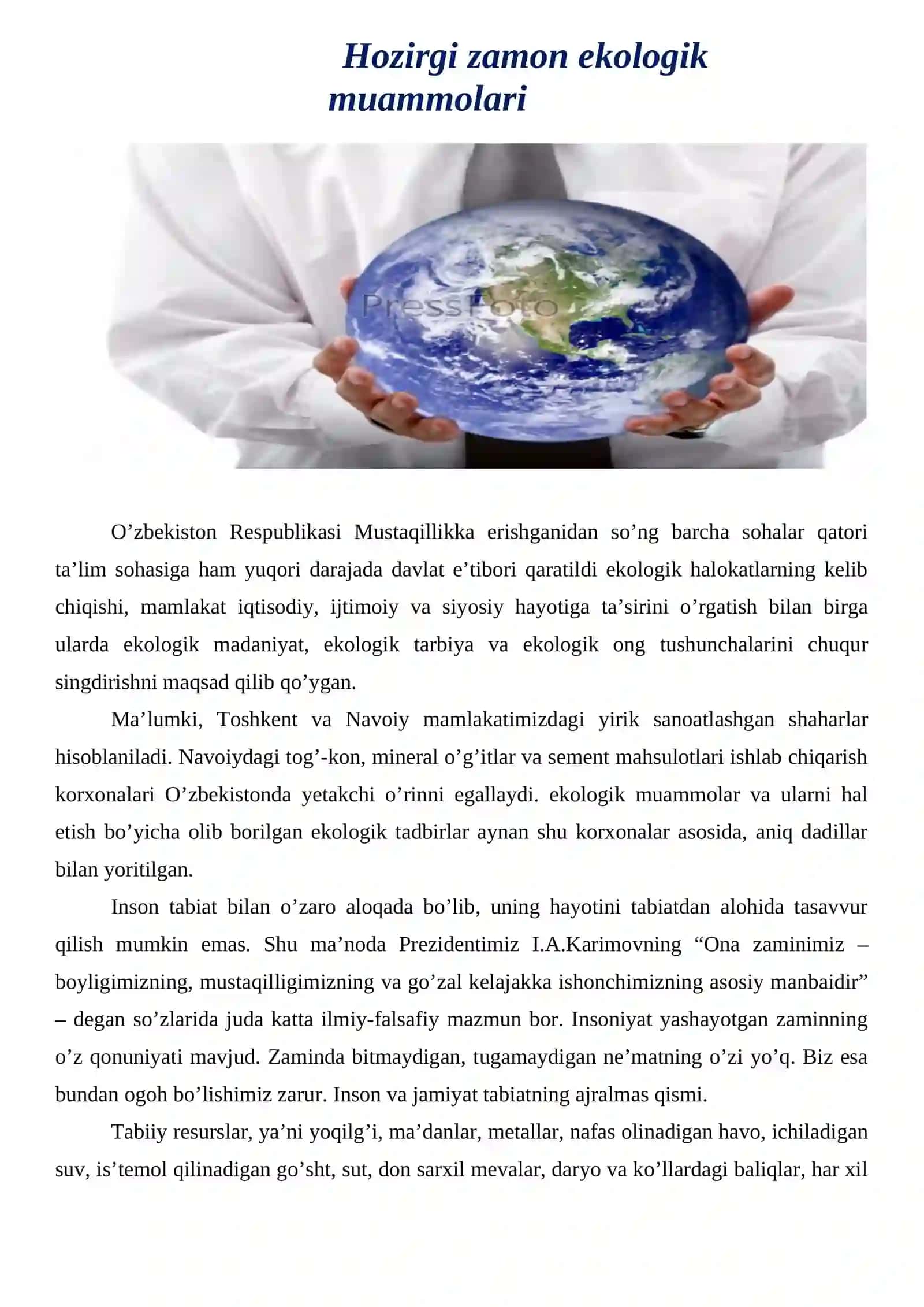 Hozirgi zamon ekologik muammolari 3