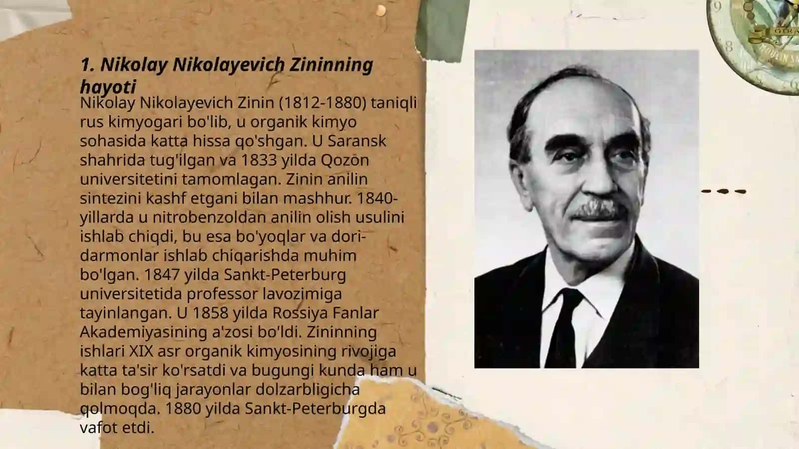 Nikolay Nikolayevich Zinin va kimyo 3