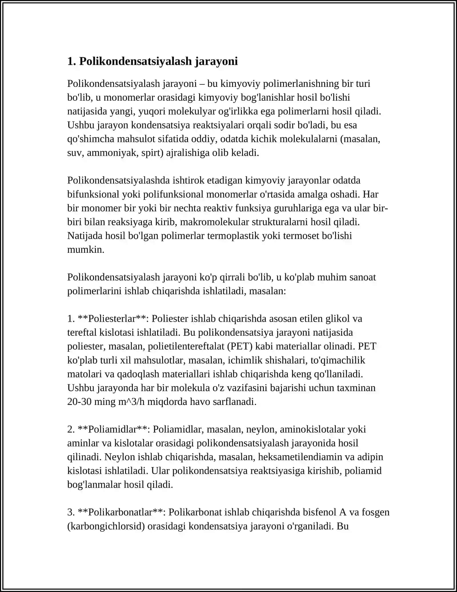 POLIKONDENSATSIYALASH REAKSIYALARI 3