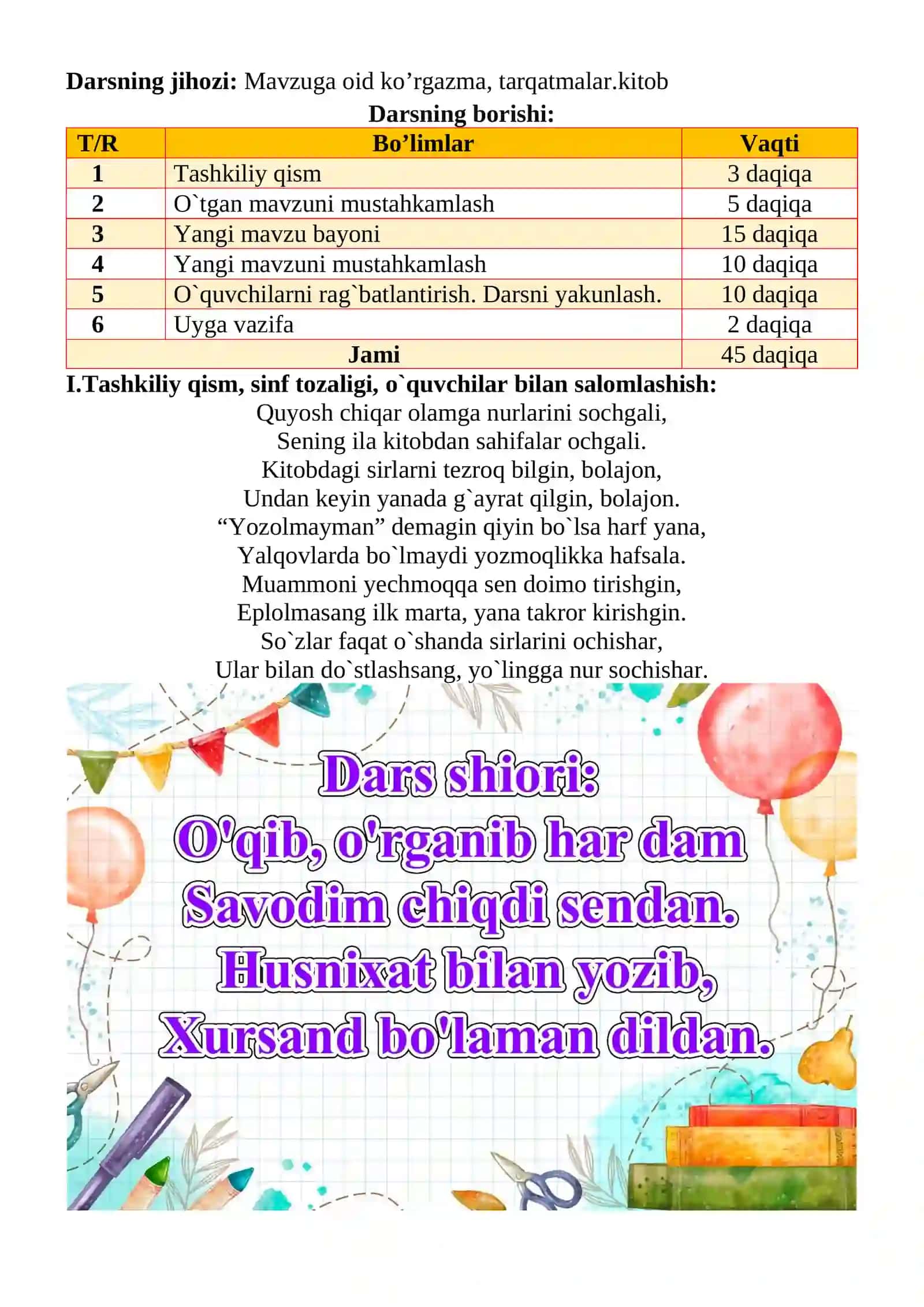 Sifatlarning ma’no turlari mavzusidagi  4-sinf Ona tili  fanidan dars ishlanmasi 3