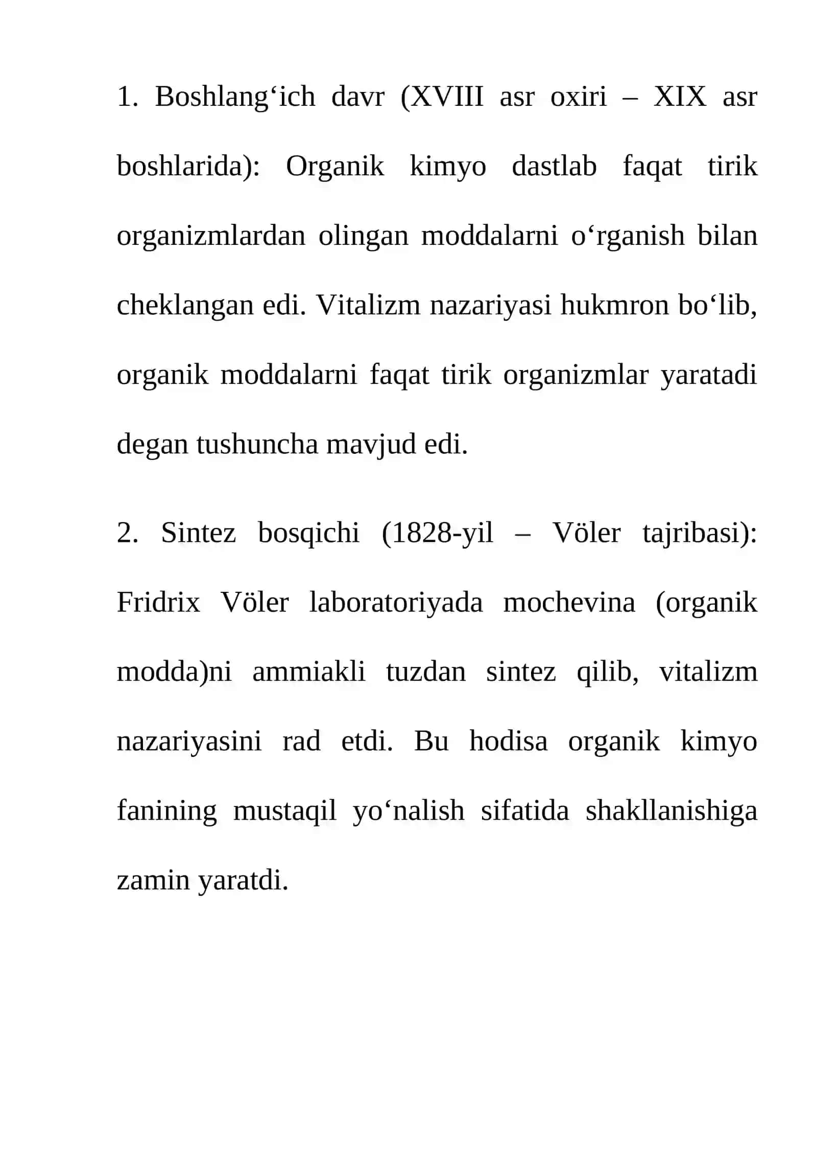 Organik kimyo va kimyoviy nazariyalar 3