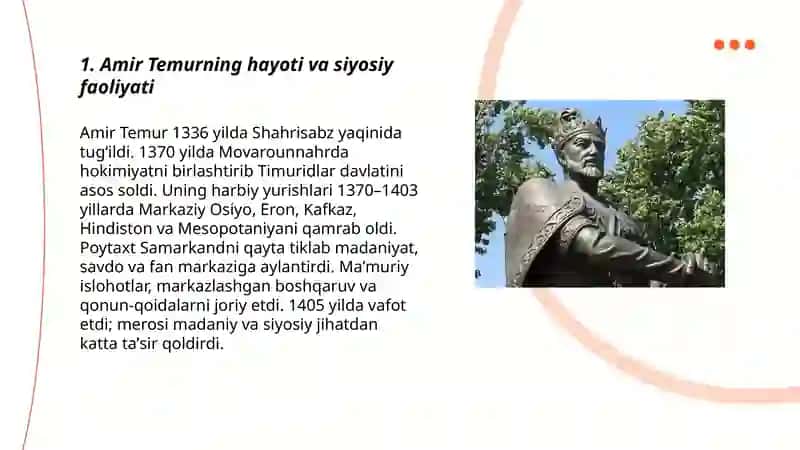 Amir Temur - buyuk davlat arbobi 3