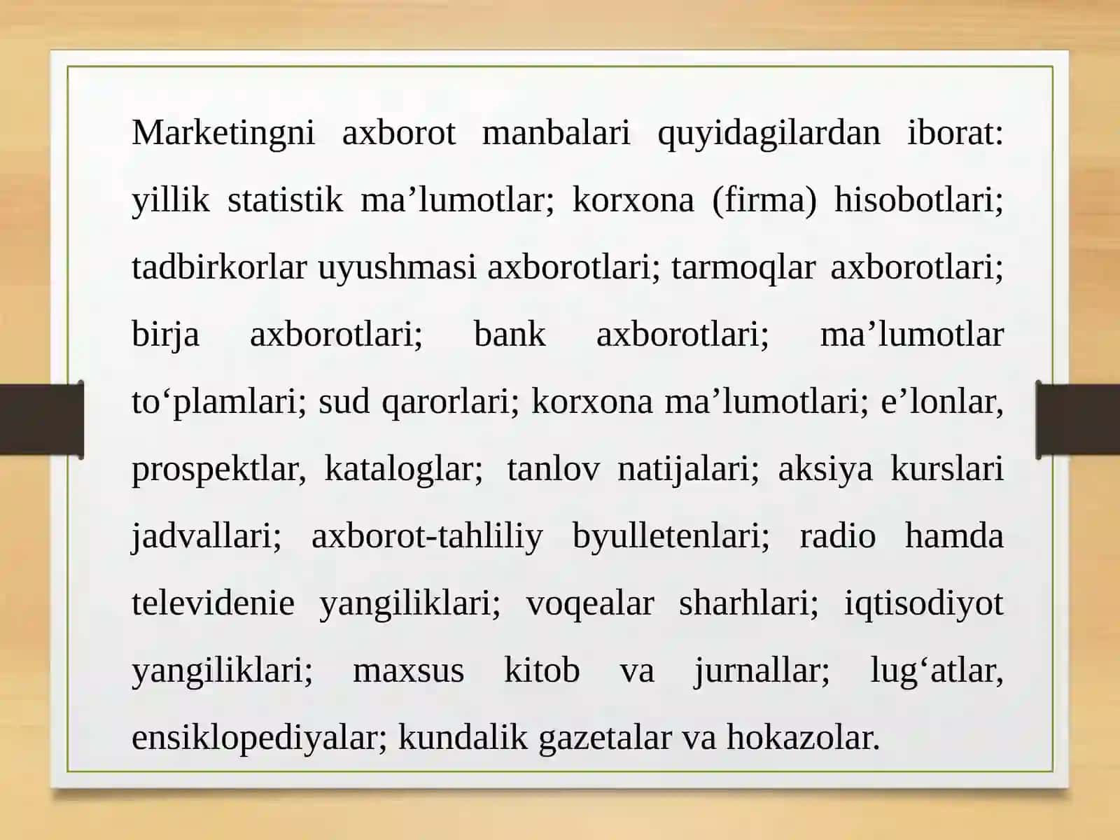 MARKETING FAOLIYATINING AXBOROTTA’MINOTI 3