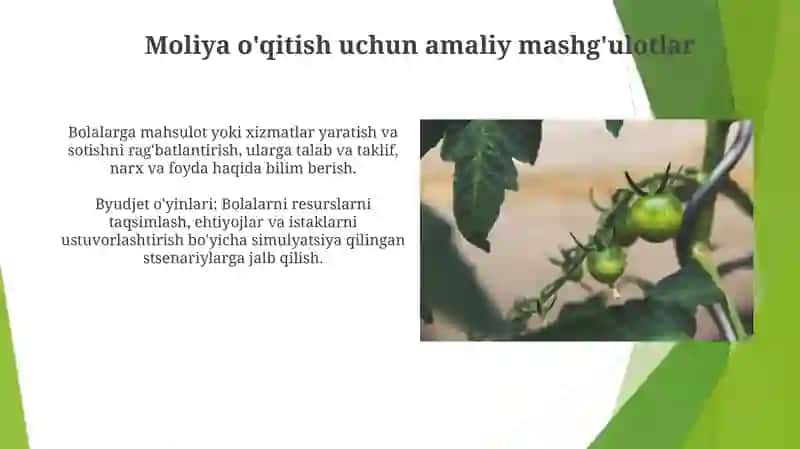 Moliya o'qitish uchun amaliy mashg'ulotlar 3