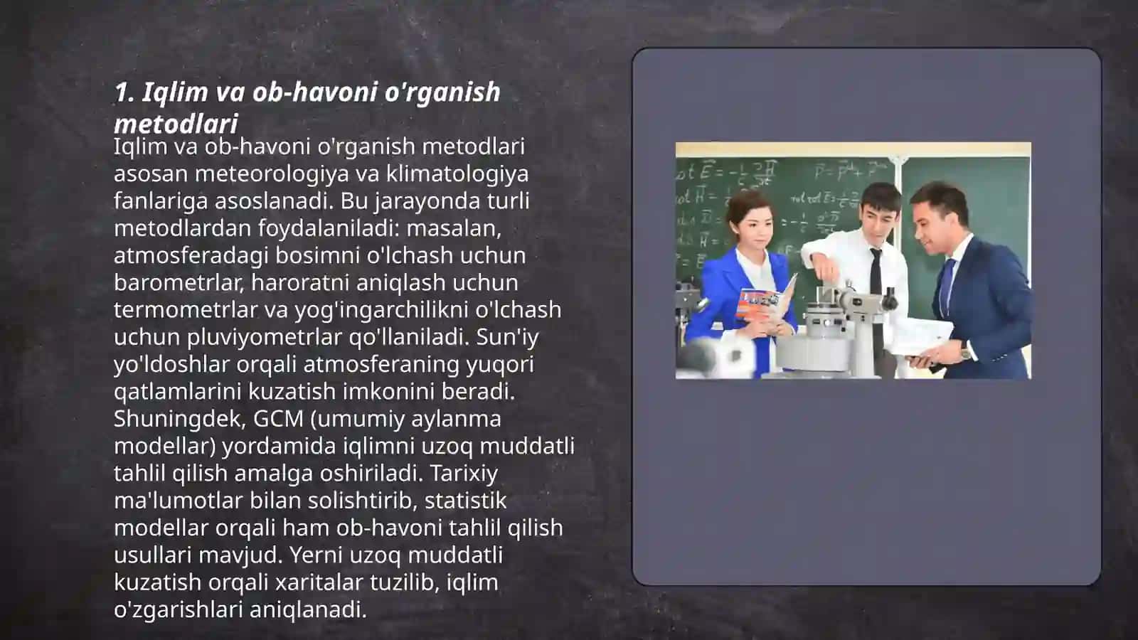 Iqlim va ob-havoni o'rganish metodlari 3