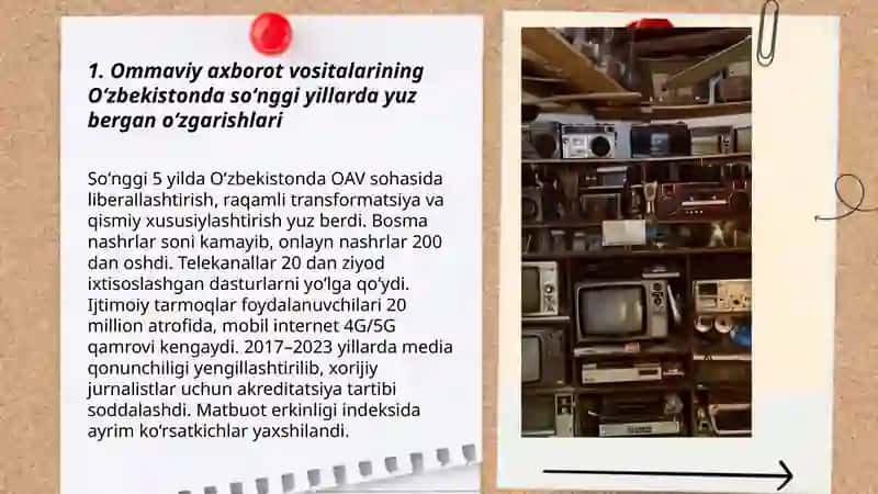 Ommaviy Axborot Vositalarining faoliyati, (oʻzgarish va muammolar) 3