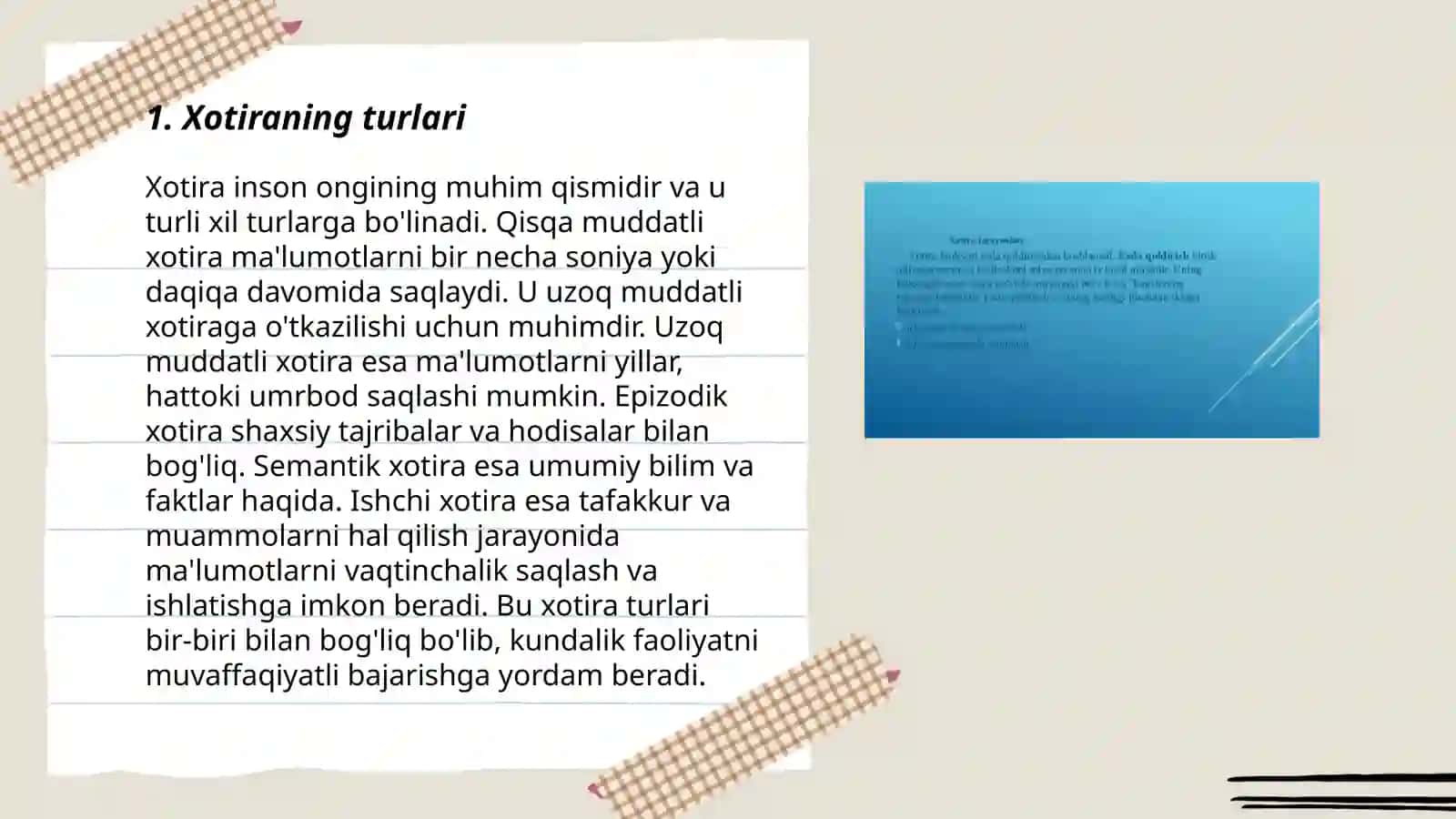 Xotira va Idrok 3