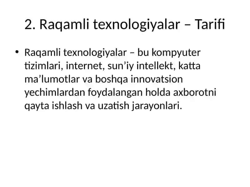 Raqamli Texnologiyalar, Biznes va Infratuzilmalar 3