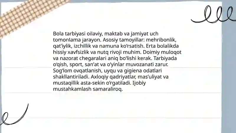 Bola tarbiyasi 3