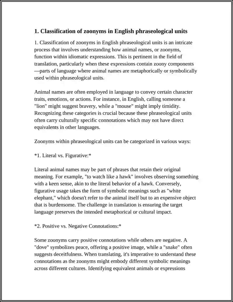 Translation of Phraseological Units with Zoony Components 3