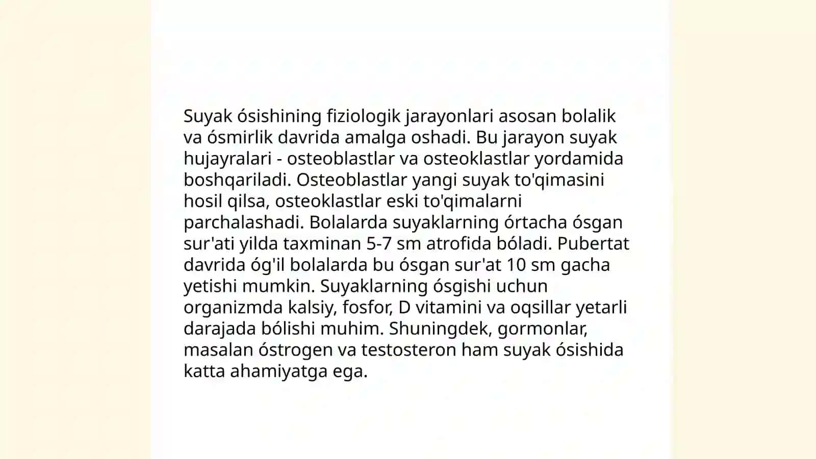 Suyak ósishida turmush tarzining va tashqi omillarning ta'siri 3