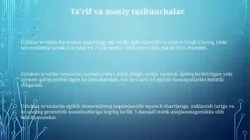 Uzluksiz balka hisobi 3