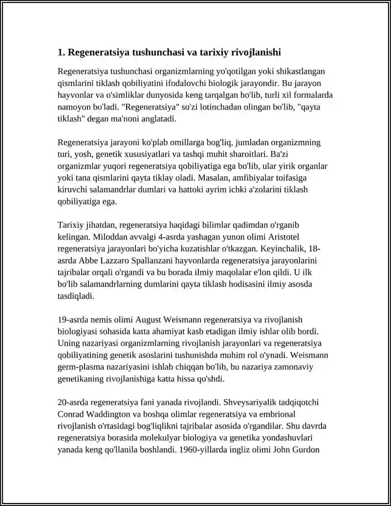 REGENERATSIYA HAQIDA UMUMIY MAʼLUMOT 3