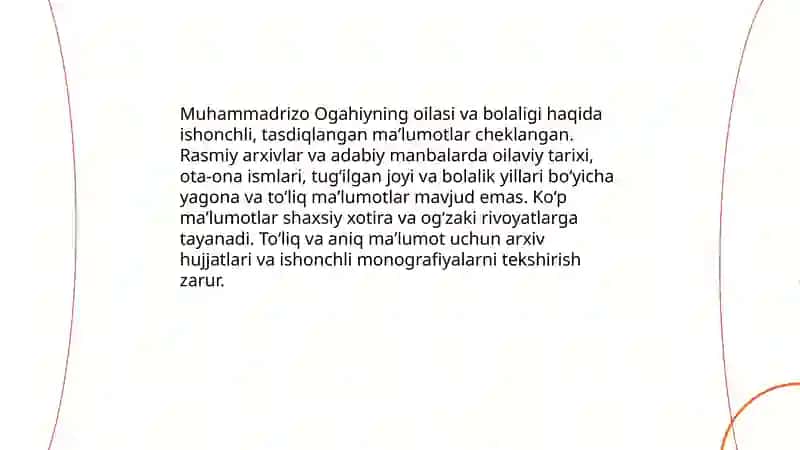 Muhammadrizo Ogahiy hayoti va ijodi 3