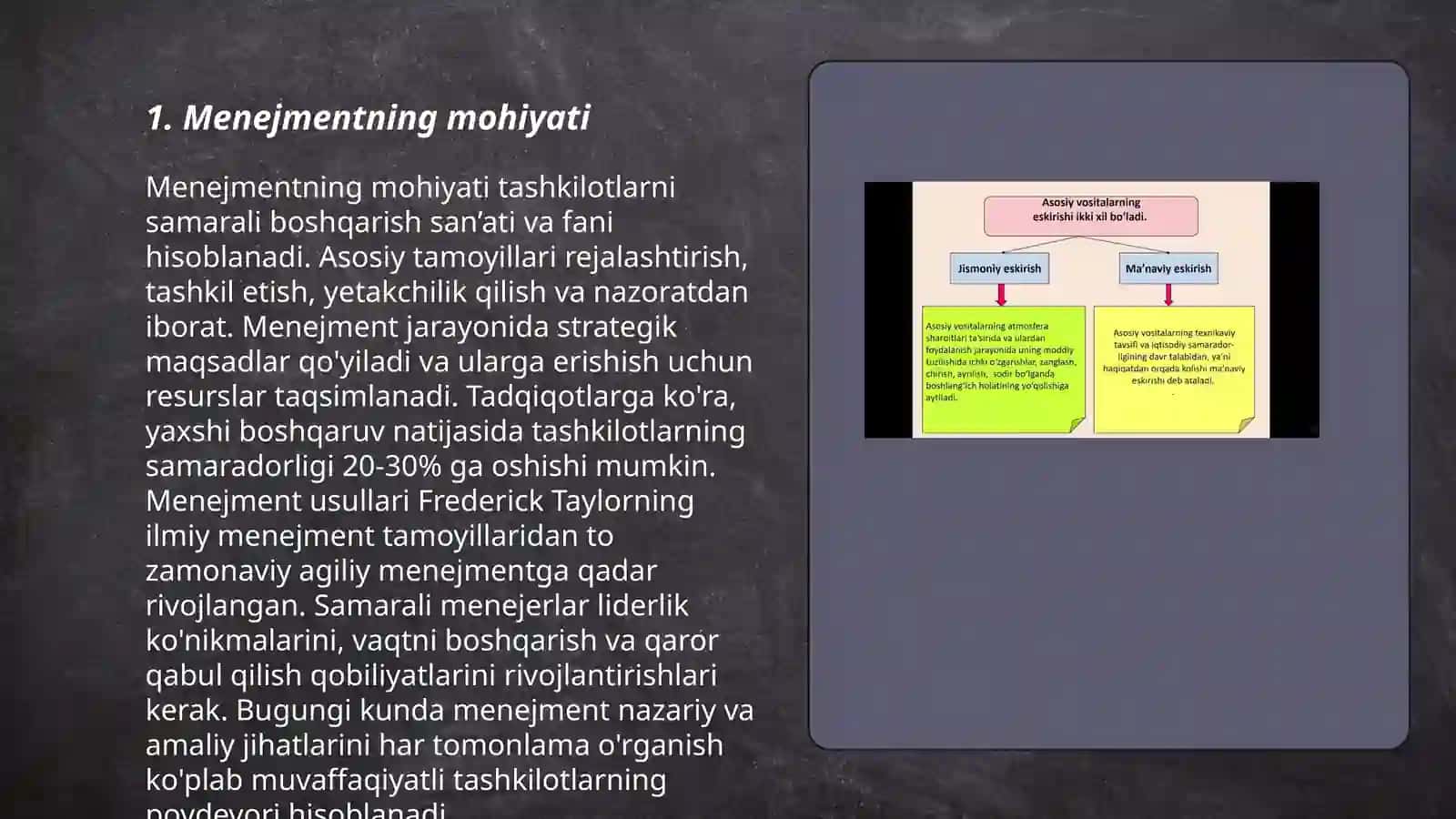 Menejmentning asosiy tamoyillari 3