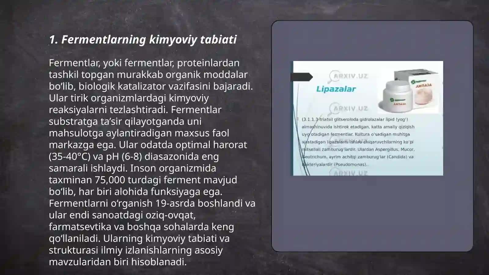 Fermentlar. Ularning tuzulishi 3